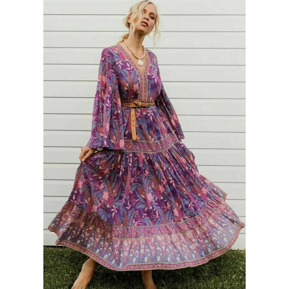 Spell & the Gypsy Collective Bianca Boho Maxi Lavender Wisteria Dress - Picture 3 of 15